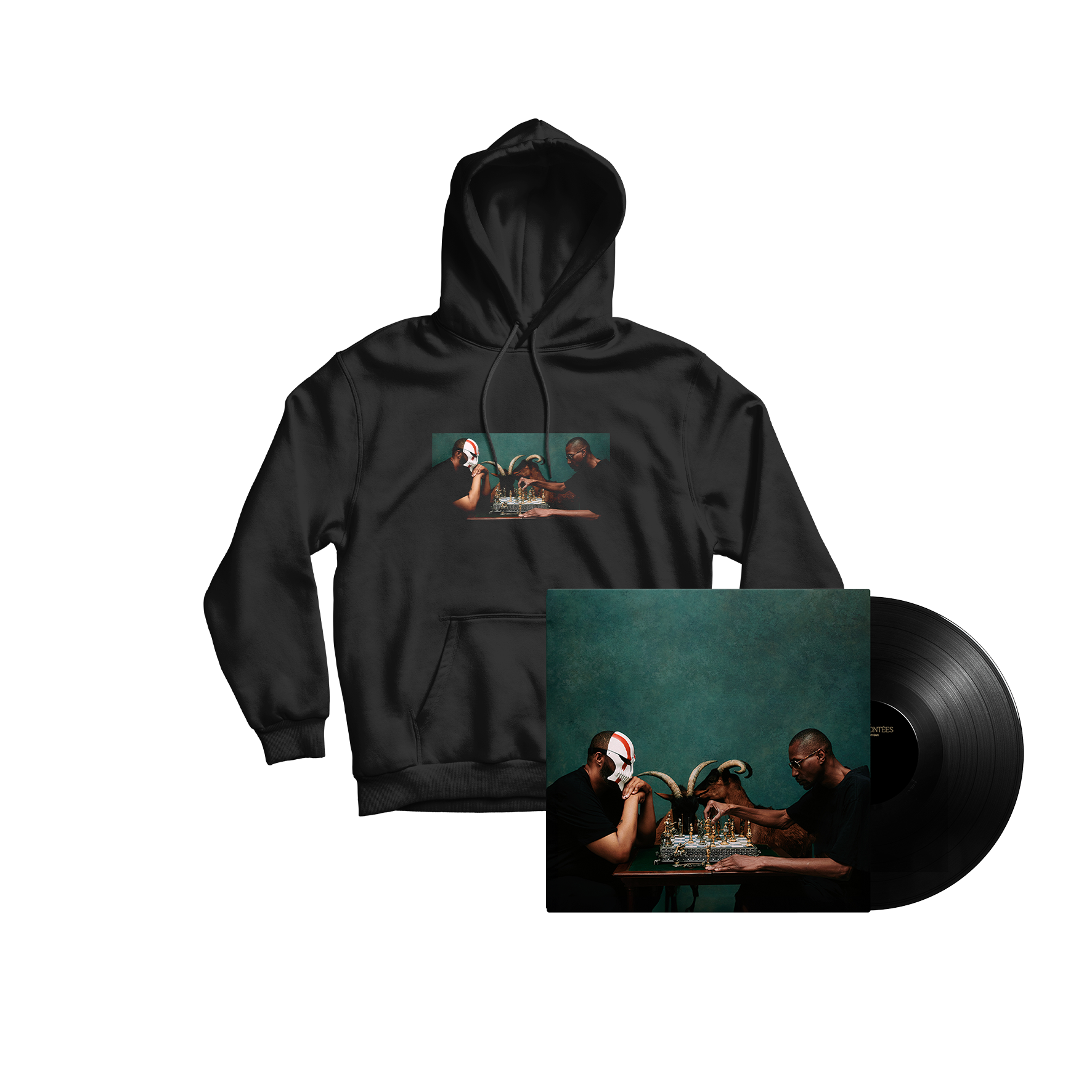 PACK VINYL NOIR + HOODIE "PIÈCES MONTÉES"